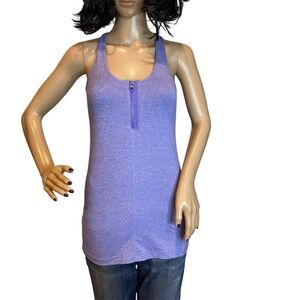 Lululemon Cool Racerback Zipper Athletic Workout Active Yoga Tank Top Size 6 EUC